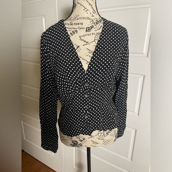 Free People Maye Printed Long Sleeve top in Black - Picture 3 of 8